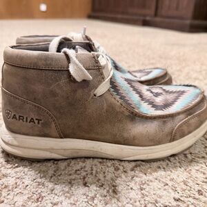 Ariat Tan and Blue Patterned Sneakers